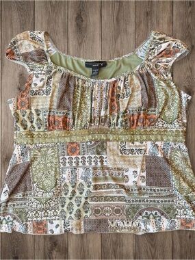 Venezia Patchwork Boho Blouse – Size 22/24